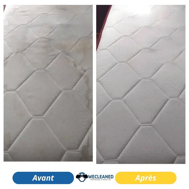 Nettoyage matelas avant-après