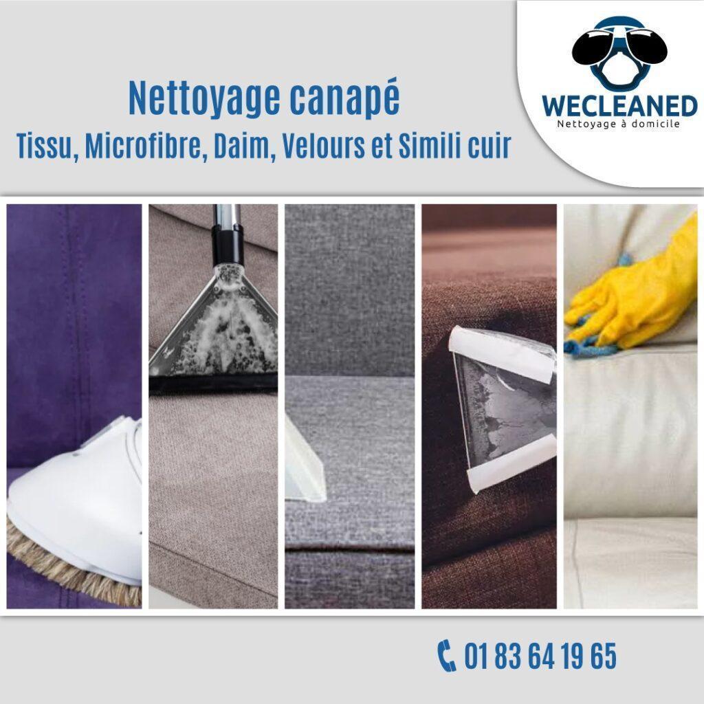 Nettoyage canapé Tissu, Microfibre, Daim, Velours, Simili cuir