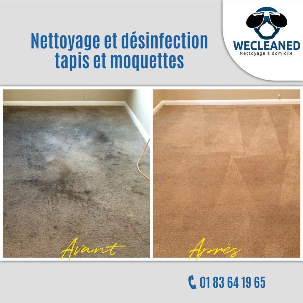 Nettoyage moquettes à domicile : Avant/Après