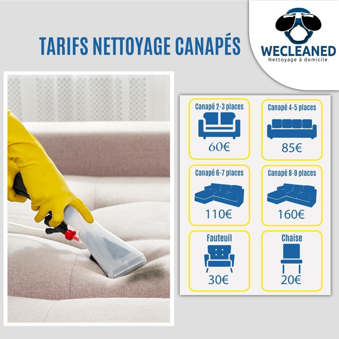 Nettoyage canapé à domicile, Tissu, Cuir à partir de 60€