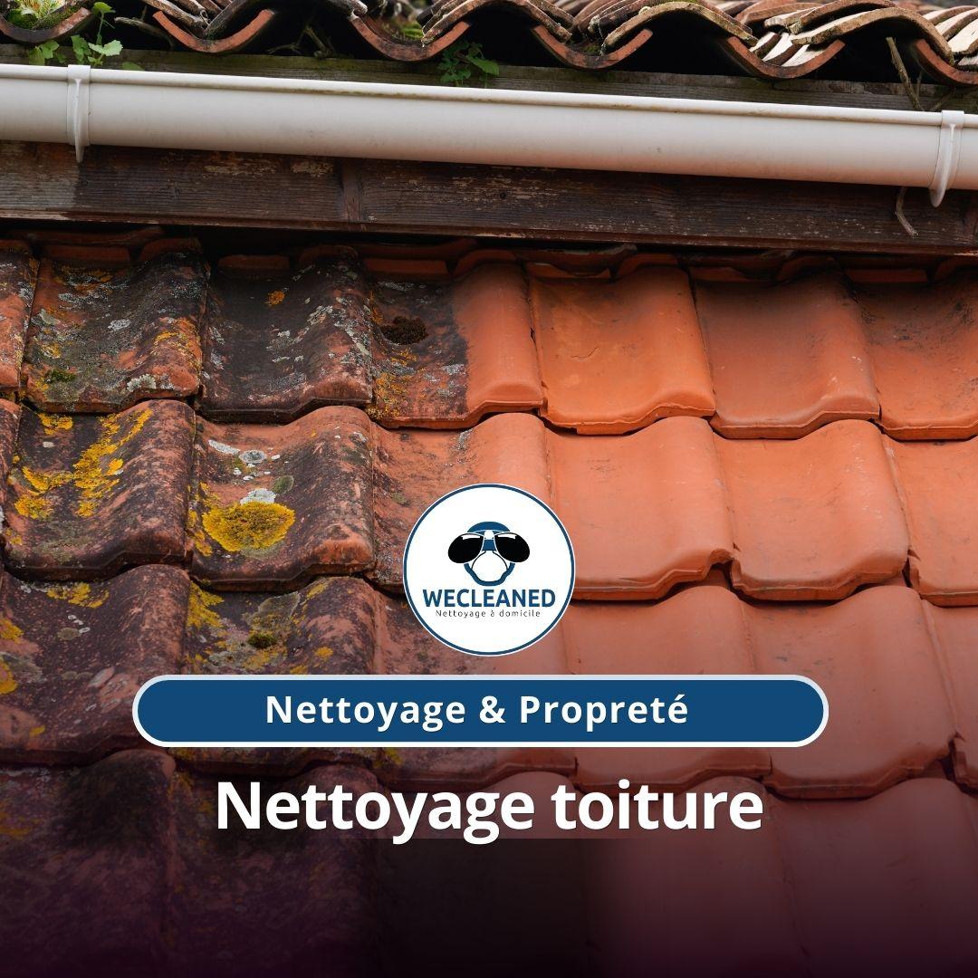 Artisan nettoyant une toiture dans le Seine-Saint-Denis