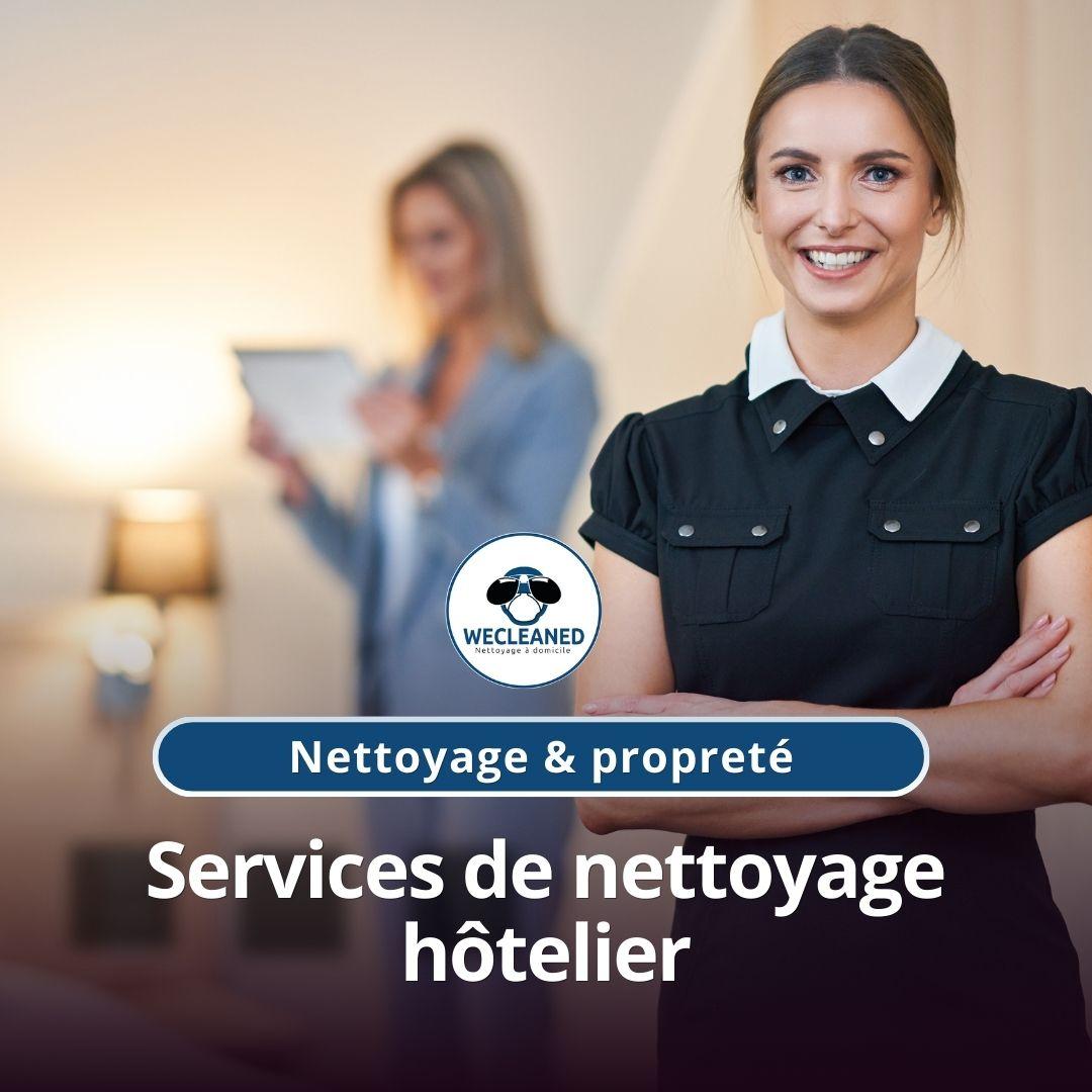 Équipe de nettoyage WeCleaned dans un hôtel du Seine-et-Marne