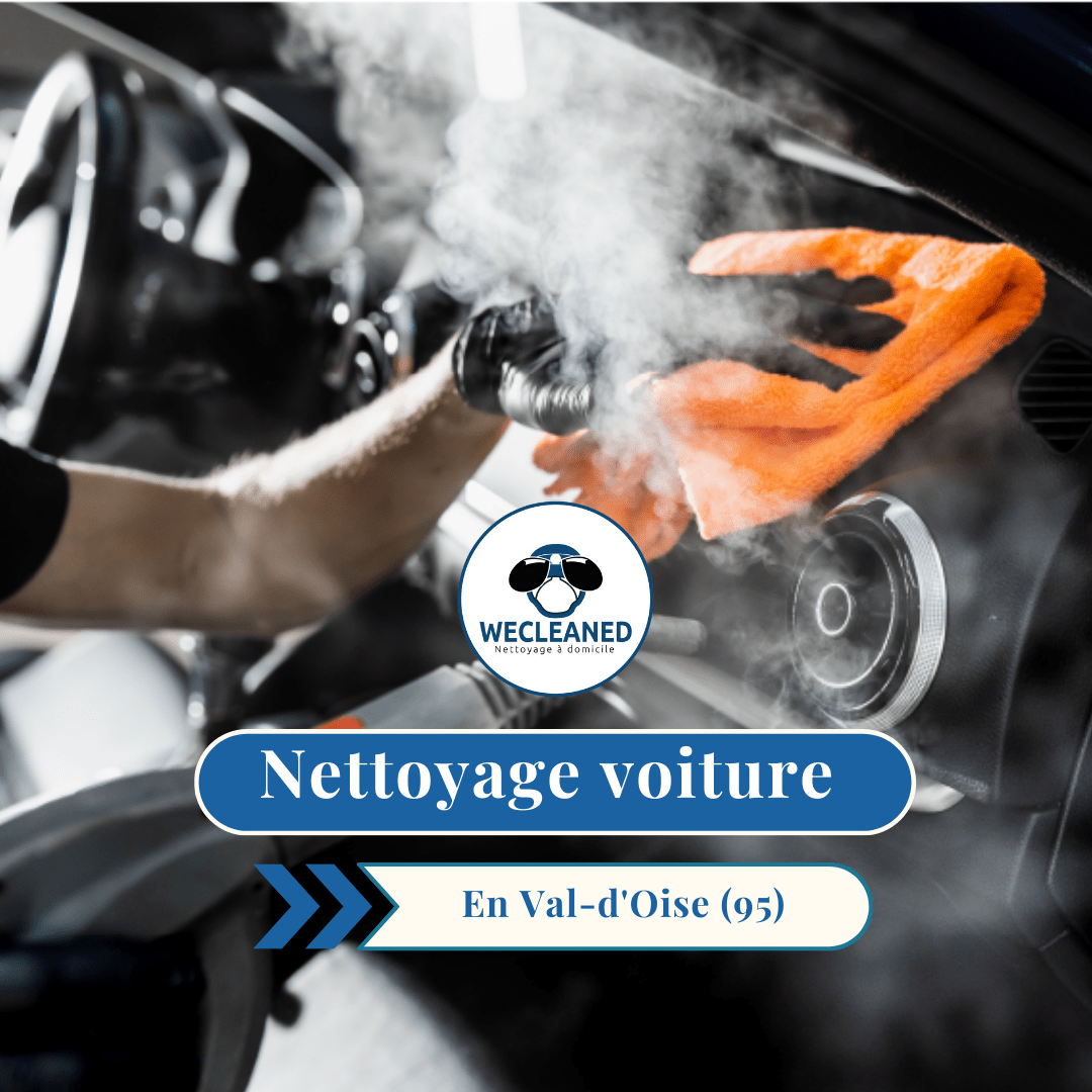 Lavage voiture à domicile dans le Val-d'Oise (95) devant un paysage verdoyant