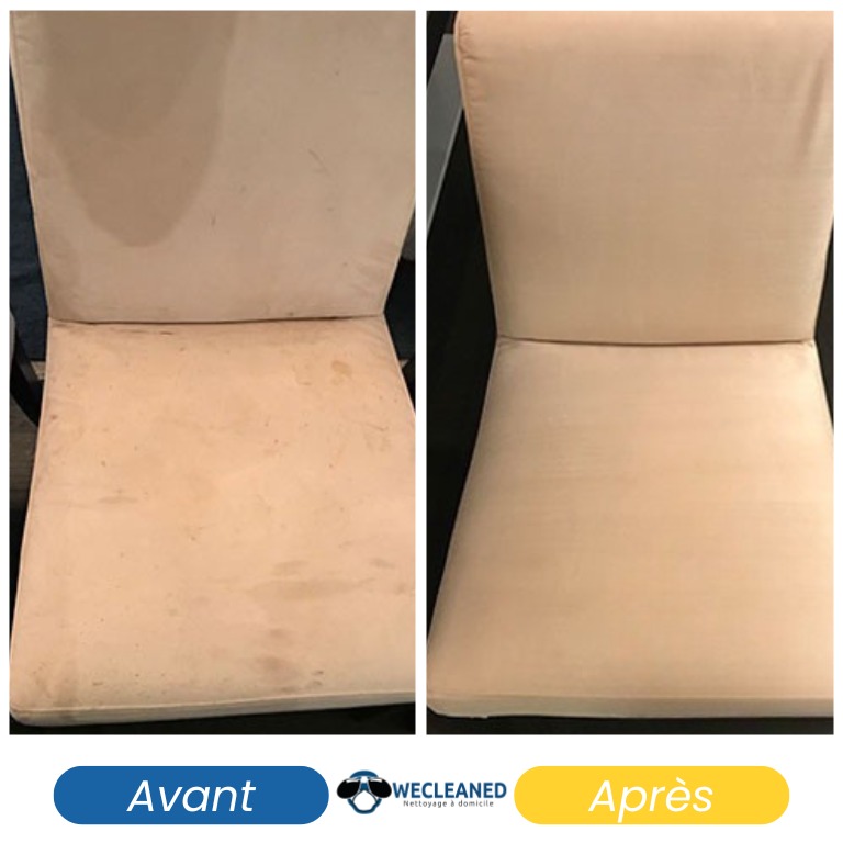 Nettoyage fauteuil à domicile avant après - Résultat 1