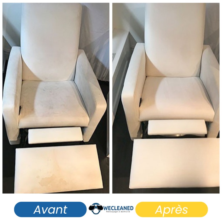 Nettoyage fauteuil à domicile avant après - Résultat 5